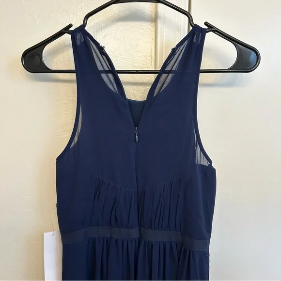 NWT BCBGeneration Navy Size 0 Full Length Dress Gown Formal Criss Cross Details - Picture 7 of 12